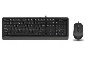 kit tastatura si mouse cu fir a4tech f1010, usb, gri