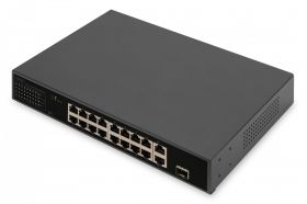 DIGITUS 16 Port 10/100 Mbps PoE Switch 16 x10/100Mbps PoE RJ45 Ports,1x GE RJ45,1x SFP (DN-95355)