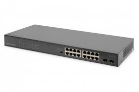 DIGITUS 16-Port Gigabit + 2-Port Gigabit SFP Unmanaged PoE Switch (DN-95347-1)