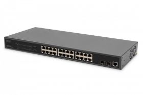 DIGITUS 24 Port L2 Managed Gigabit Ethernet Switch with PoE Injector, 2 SFP Upload (DN-95359)