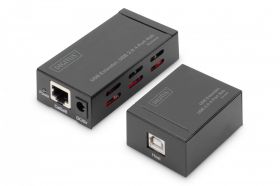 DIGITUS 4 Ports USB 2.0 Hub & Extender 50M for use with Cat5/5e/6 (UTP, STP, SFT) cable (DA-70143)