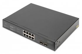 DIGITUS 8 Port GE 2 SFP Uplink PoE Switch POE at, 150 W Powerbudget (DN-95341-1)