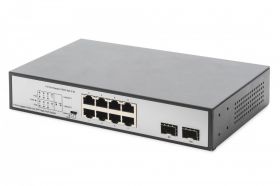 DIGITUS 8 Port Gigabit Switch 8xRJ45 (6xPoE)+ 2G SFP 180W Support 802.3 af/at/bt standard (DN-95140)