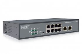 DIGITUS Fast Ethernet PoE Switch 8-port PoE + 2-port uplink, 120W PoE budget (DN-95323-1)
