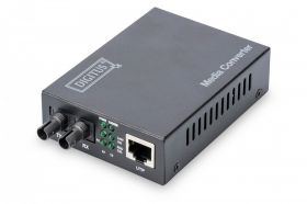 DIGITUS Gigabit Ethernet Media Converter, Multimode ST connector, 850nm, up to 0.5km (DN-82110-1)