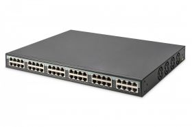 DIGITUS Gigabit Ethernet PoE+ Injector Hub, 802.3at, 10G 24-port, Power Pins:3/6(+), 1/2(-), 370W (DN-95117)