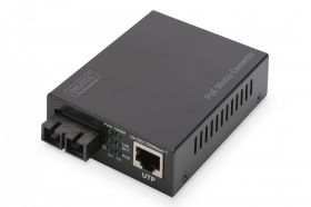 DIGITUS Gigabit Ethernet PoE+ Media Converter, Multimode 802.3at, 30W, SC connector, up to 0.5km (DN-82150)