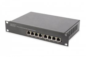 DIGITUS Gigabit Ethernet PoE switch 8-port PoE, 10 inch, 80W PoE budget (DN-95317)