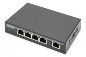 DIGITUS Gigabit PoE Indoor Extender, 4-port, 85W 100m extension, cascadable, self powered (DN-95128-1)