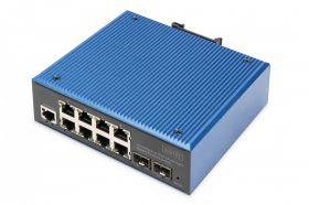 DIGITUS Indust. 8+2 Port L2 Managed Gigabit Ethernet Switc 8x GE RJ45 + 2 SFP Port (DN-651156)