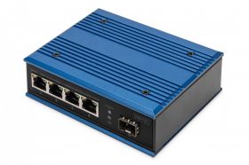 DIGITUS Industrial 4+1 -Port Gigabit  Ethernet Switch Unmanaged, 4 RJ45 Ports 10/100/1000 Mbits (DN-651134)