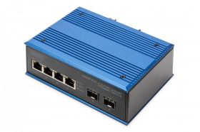 DIGITUS Industrial 4+2 -Port Gigabit Ethernet Switch 4 Port GE RJ 54, 2 GE SFP Port (DN-651148)