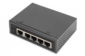 DIGITUS Industrial 5-Port Gigabit PoE Extender 1-Port 802.3bt PoE to 4-port 802.3af/at (DN-651143)