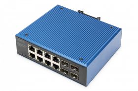 DIGITUS Industrial 8 +4-Port Gigabit Ethernet Switch 8 x GE RJ45 + 2 SFP+ Port (DN-651152)