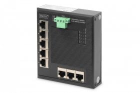 DIGITUS Industrial 8-Port Gigabit Flat Switch 5-port, DIN rail, extended temp. range (DN-651127)