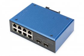 DIGITUS Industrial 8+2-Port Fast Ethernet Switch 8 Port FE RJ45, 2 GE SFP Ports (DN-651146)