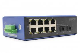 DIGITUS Industrial 8+2 -Port Gigabit Ethernet PoE Switch 8 Port GE PoE RJ45, 2 GE SFP Port (DN-651151)