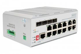 DIGITUS Industrial 8+4 L2 managed Gigabit Ethernet PoE Swi 8 Port PoE GE RJ45, 4 Port GE SFP (DN-651139)