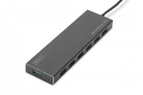 DIGITUS USB 3.0 Hub, 7-port Incl. 5V/3,5A power supply, Aluminium housing (DA-70241-1)