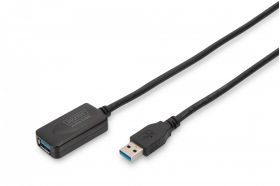 DIGITUS USB 3.0 Repeater Cable A/M - A/F, AWG28 24 length: 5m, Chipset SN65LVPE502, UL, CE, bl (DA-73104)