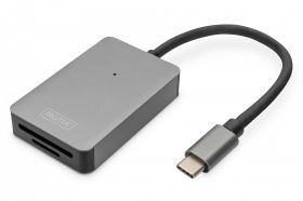 DIGITUS USB-C Card Reader, 2 Port UHS-II SD4.0, TF4.0, 300Mb/s (DA-70333)