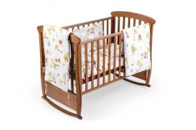 Set patut bebe, Somnart, cearceaf cu elastic pentru saltea 60x120x10, pernuta 37×55, pilota 100×105, aparatori 180x45, model Jungle