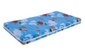 Saltea cu spumă poliuretanică Somnart Ortopedică 60x120, înălțime 10 cm, pentru bebeluși și copii, husă impermeabilă, fermitate medie, model aviator