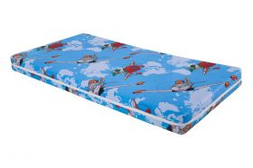 Saltea cu spumă poliuretanică Somnart Ortopedică 60x120, înălțime 10 cm, pentru bebeluși și copii, husă impermeabilă, fermitate medie, model aviator