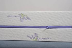 Saltea cu memorie Somnexpert Lavanda 90x200, înălțime 16 cm, ortopedică, husă tratată cu lavandă, lavabilă, cu fermoar, rulată, fermitate medie