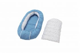 Cuib bebelusi pozitionator SomnArt baby nest, 94x60cm, albastru