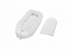 Pozitionator SomnArt baby nest, 94x60cm, cu dantela, alb