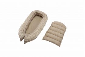 Pozitionator SomnArt baby nest, 94x60cm, cu dantela, crem