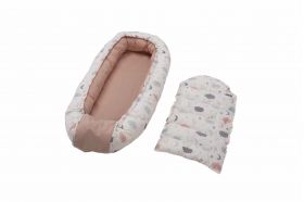 Cuib bebelusi pozitionator SomnArt baby nest, 94x60cm, roz