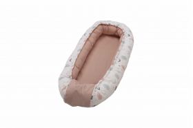 Cuib bebelusi pozitionator SomnArt baby nest, 94x60cm, roz