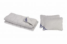 Set Pilota bumbac Somnart Bella 180x200cm 200g model biscuite + 2 perne bumbac Somnart Bella, 50x70cm, Gri