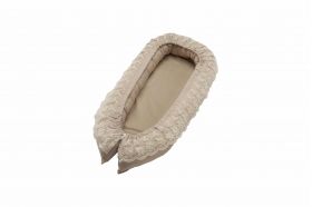 Pozitionator SomnArt baby nest, 94x60cm, cu dantela, crem