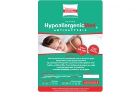 Saltea cu spumă poliuretanică Somnart HypoallergenicMed Antibacteria, 140x200, înălțime 18 cm, antibacterii, husă detașabilă cu fermoar, fermitate medie