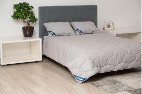 Set Pilota bumbac Somnart Bella 150x200cm 200g model biscuite + 1 perna bumbac Somnart Bella, 50x70cm, Gri