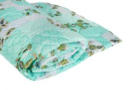 Pilota matlasata Ultrasleep Green Flowers Somnart, 200x220 cm, 250 g, microfibra, lavabila la 40°C