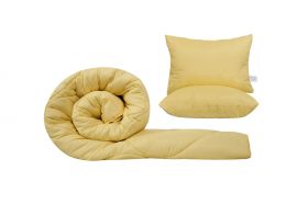 Set SomnART gama Coral, Pilota 200x220 cm si 2 perne 50x70 cm Galben