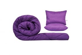 Set SomnART gama Coral, Pilota 200x220 cm si 2 perne 50x70 cm Purple Magic