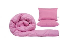 Set SomnART gama Coral, Pilota 200x220 cm si 2 perne 50x70 cm Sweet Liliac