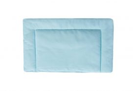 Lenjerie patut bebe, SomnART, cearceaf pat 60x120x10 cu elastic, cearceaf pilota 80x110, perna joasa 20x35, Bleu