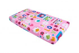 Lenjerie patut bebe, SomnART, cearceaf pat 60x120x10 cu elastic, cearceaf pilota 80x110, perna joasa 20x35, Pisicute