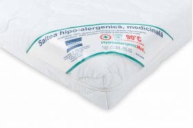 Saltea cu spumă poliuretanică Somnart HypoallergenicMed 60x120, înălțime 10 cm, ortopedică, pentru bebeluși și copii, husă detașabilă, fermitate medie
