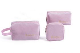 Set de pungi cosmetice pentru femei 3 buc T591 roz