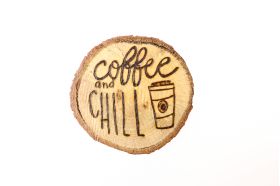 Suport de pahare, din lemn reciclat "Coffee and chill" | Deco Sara's Handmade