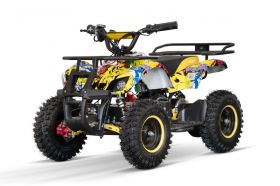 ATV electric NITRO Torino Quad 1000W 48V cu anvelope 13x4.10-6, grafiti galben