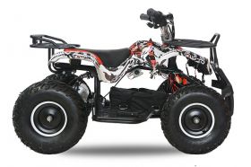 ATV electric NITRO Torino Quad 1000W 48V cu anvelope 13x4.10-6, grafiti white