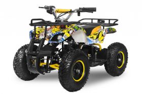 ATV electric pentru copii NITRO Torino Quad 1200W 48V Big Tyre, culoare Yellow Grafiti